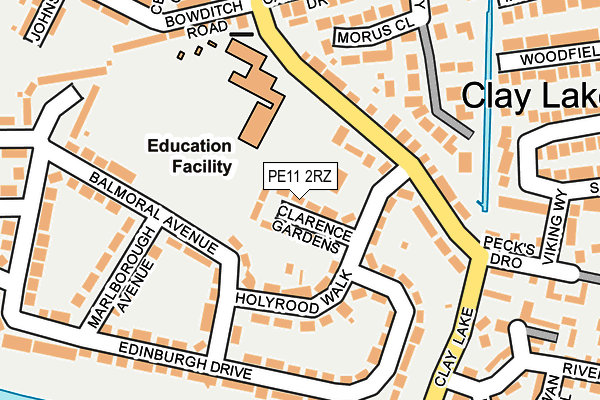 PE11 2RZ map - OS OpenMap – Local (Ordnance Survey)