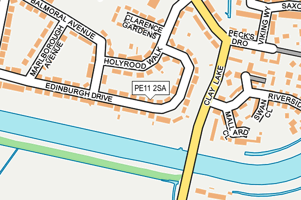 PE11 2SA map - OS OpenMap – Local (Ordnance Survey)