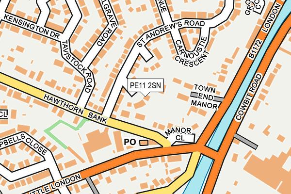 PE11 2SN map - OS OpenMap – Local (Ordnance Survey)