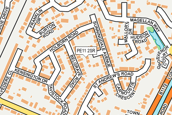 PE11 2SR map - OS OpenMap – Local (Ordnance Survey)
