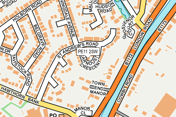 PE11 2SW map - OS OpenMap – Local (Ordnance Survey)