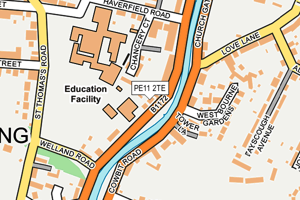 PE11 2TE map - OS OpenMap – Local (Ordnance Survey)