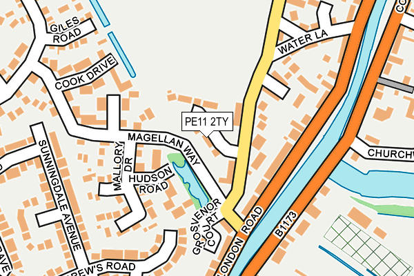 PE11 2TY map - OS OpenMap – Local (Ordnance Survey)