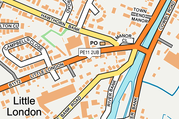 PE11 2UB map - OS OpenMap – Local (Ordnance Survey)