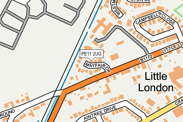 PE11 2UG map - OS OpenMap – Local (Ordnance Survey)