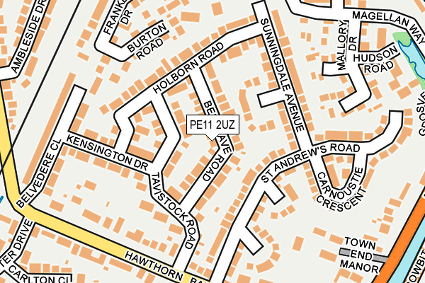 PE11 2UZ map - OS OpenMap – Local (Ordnance Survey)