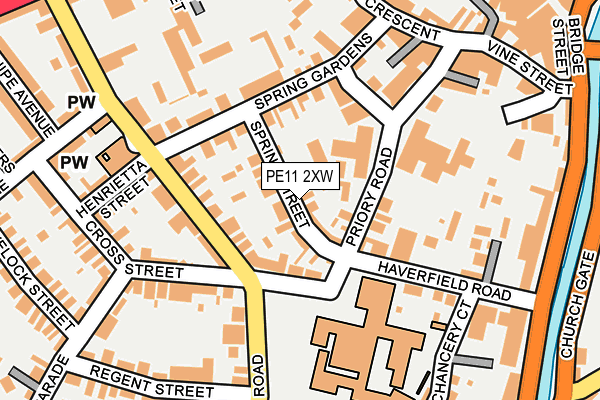 PE11 2XW map - OS OpenMap – Local (Ordnance Survey)