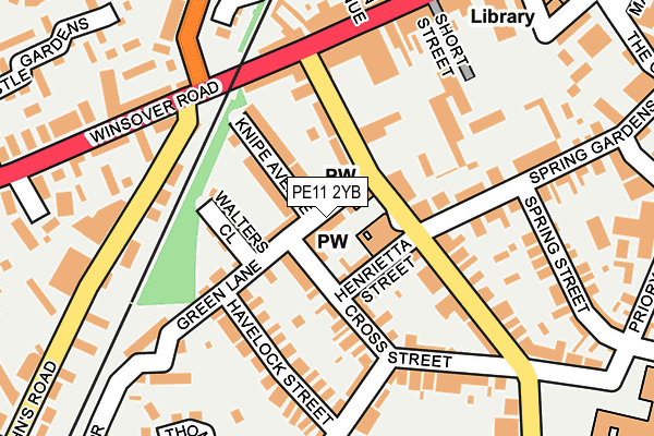 PE11 2YB map - OS OpenMap – Local (Ordnance Survey)
