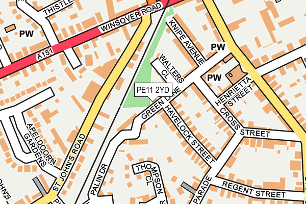 PE11 2YD map - OS OpenMap – Local (Ordnance Survey)