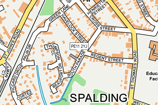 PE11 2YJ map - OS OpenMap – Local (Ordnance Survey)