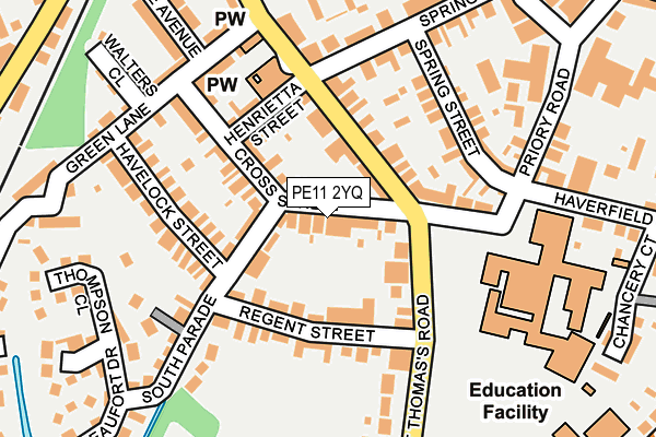 PE11 2YQ map - OS OpenMap – Local (Ordnance Survey)