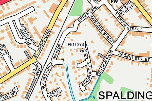 PE11 2YS map - OS OpenMap – Local (Ordnance Survey)