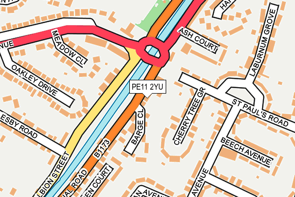 PE11 2YU map - OS OpenMap – Local (Ordnance Survey)