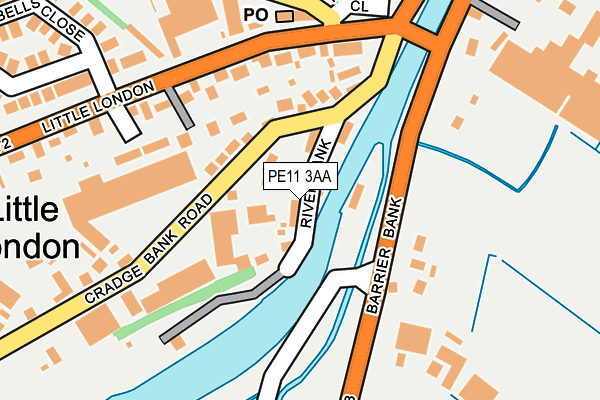 PE11 3AA map - OS OpenMap – Local (Ordnance Survey)