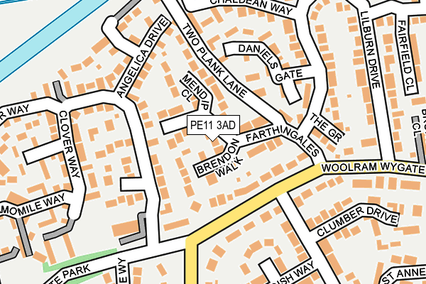 PE11 3AD map - OS OpenMap – Local (Ordnance Survey)