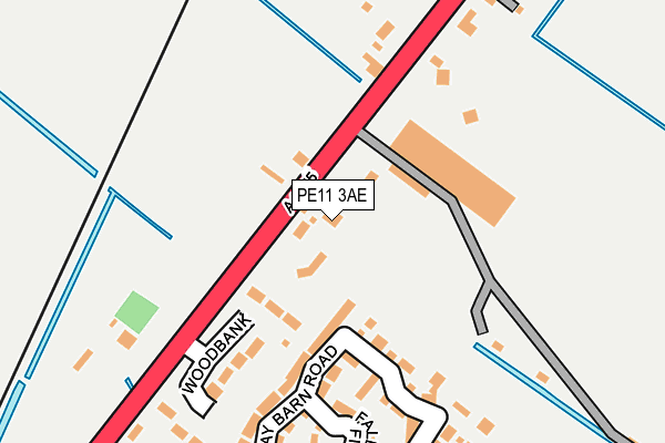 PE11 3AE map - OS OpenMap – Local (Ordnance Survey)