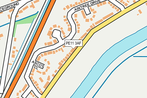 PE11 3AF map - OS OpenMap – Local (Ordnance Survey)