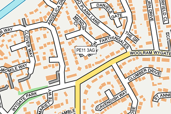 PE11 3AG map - OS OpenMap – Local (Ordnance Survey)