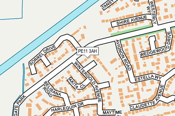 PE11 3AH map - OS OpenMap – Local (Ordnance Survey)