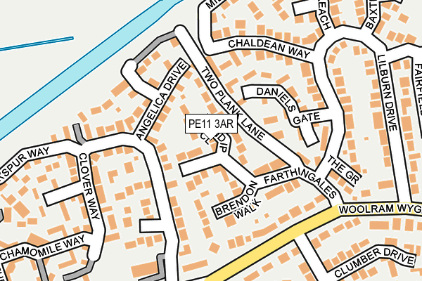 PE11 3AR map - OS OpenMap – Local (Ordnance Survey)