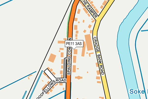 PE11 3AS map - OS OpenMap – Local (Ordnance Survey)