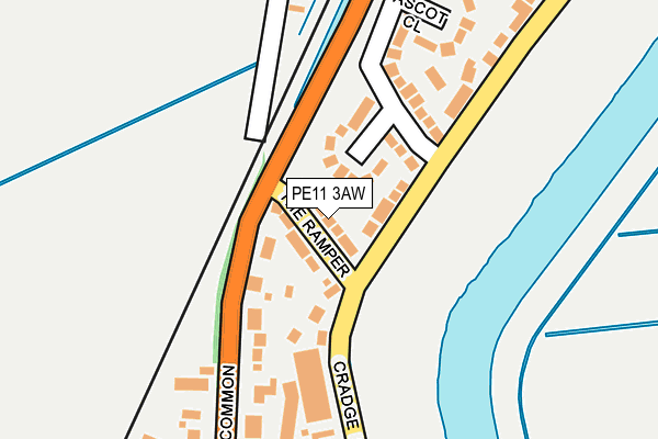 PE11 3AW map - OS OpenMap – Local (Ordnance Survey)