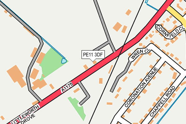PE11 3DF map - OS OpenMap – Local (Ordnance Survey)