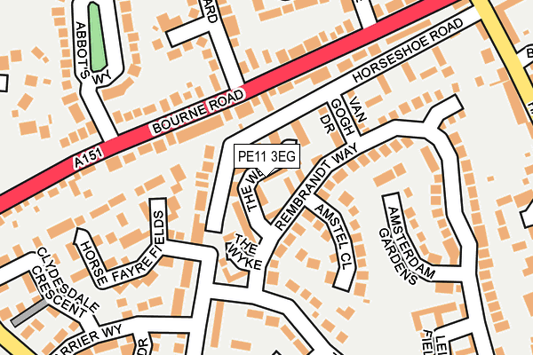 PE11 3EG map - OS OpenMap – Local (Ordnance Survey)