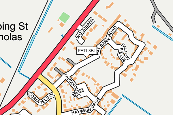 PE11 3EJ map - OS OpenMap – Local (Ordnance Survey)