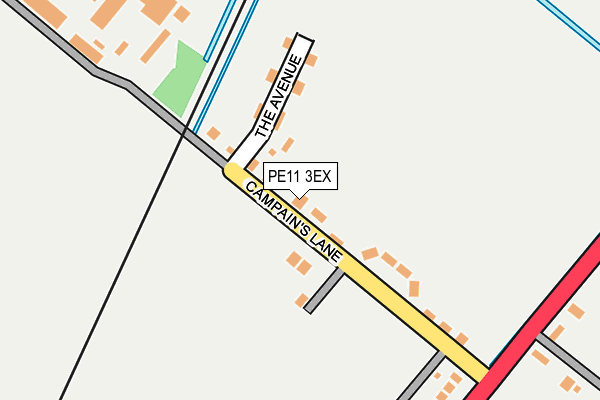 PE11 3EX map - OS OpenMap – Local (Ordnance Survey)