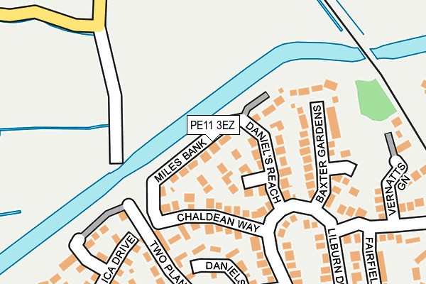 PE11 3EZ map - OS OpenMap – Local (Ordnance Survey)