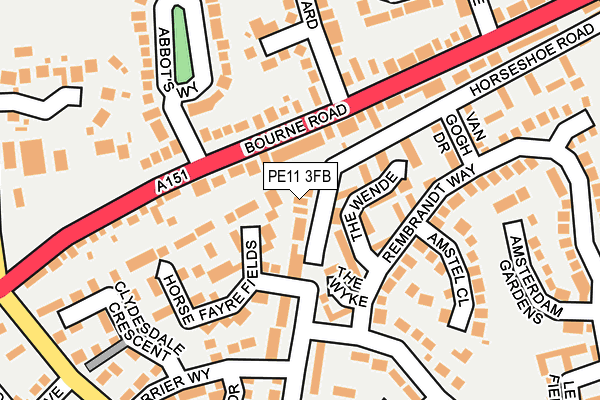 PE11 3FB map - OS OpenMap – Local (Ordnance Survey)