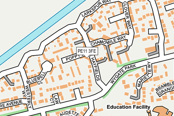 PE11 3FE map - OS OpenMap – Local (Ordnance Survey)