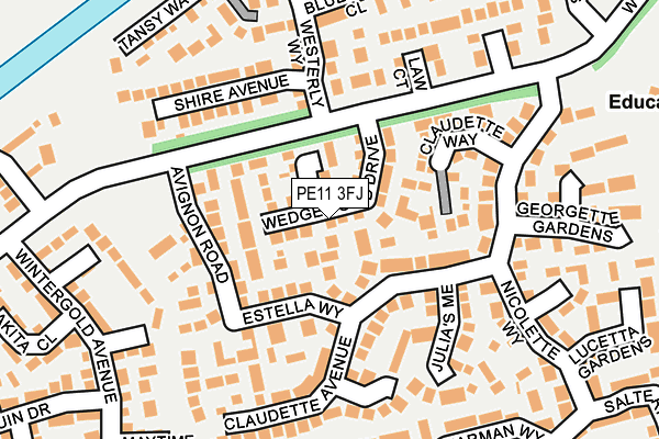 PE11 3FJ map - OS OpenMap – Local (Ordnance Survey)