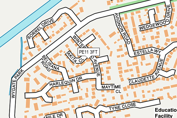 PE11 3FT map - OS OpenMap – Local (Ordnance Survey)