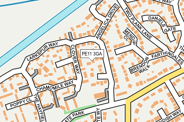 PE11 3GA map - OS OpenMap – Local (Ordnance Survey)