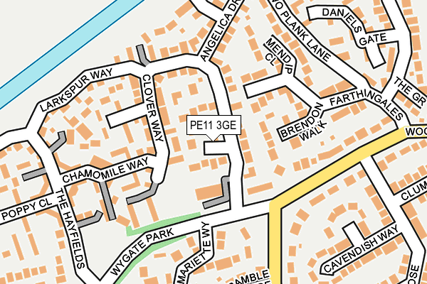 PE11 3GE map - OS OpenMap – Local (Ordnance Survey)
