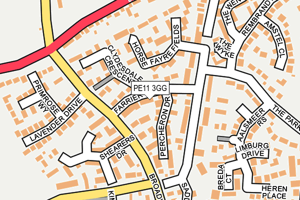 PE11 3GG map - OS OpenMap – Local (Ordnance Survey)