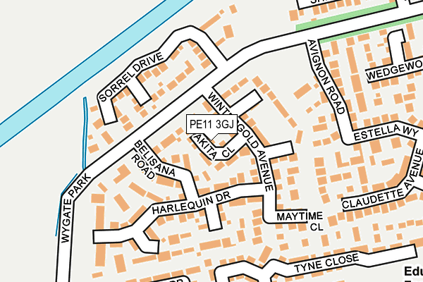 PE11 3GJ map - OS OpenMap – Local (Ordnance Survey)