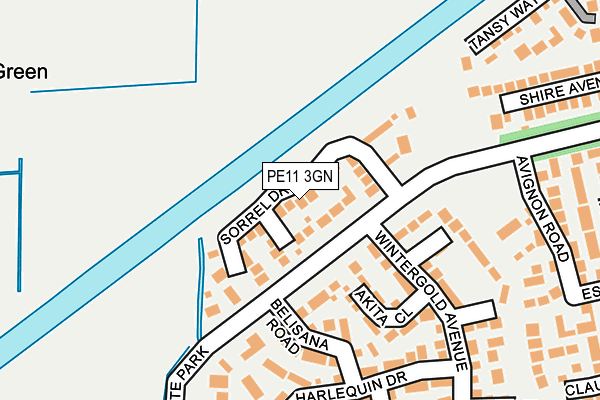 PE11 3GN map - OS OpenMap – Local (Ordnance Survey)