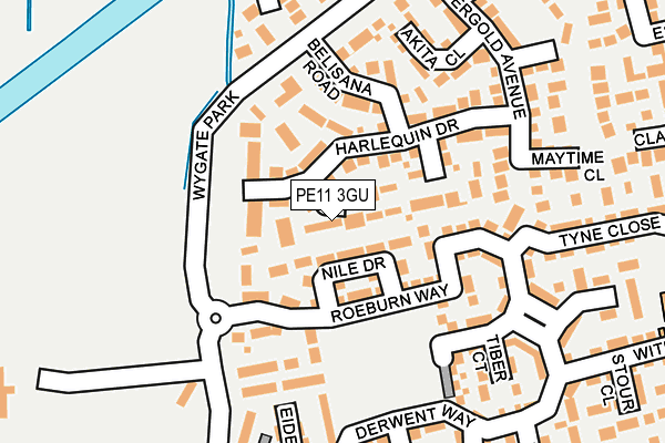 PE11 3GU map - OS OpenMap – Local (Ordnance Survey)