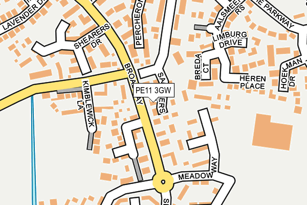 PE11 3GW map - OS OpenMap – Local (Ordnance Survey)