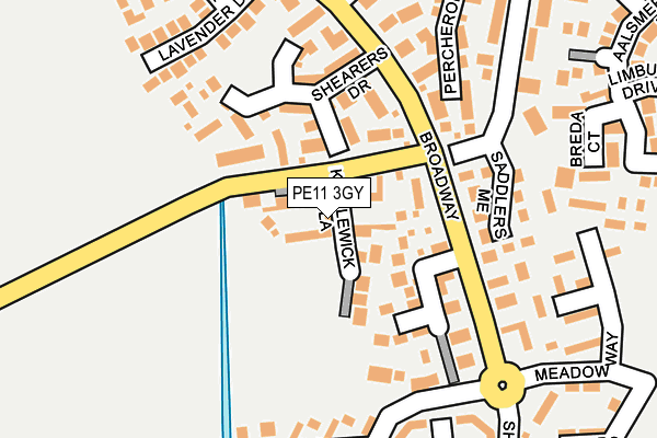 PE11 3GY map - OS OpenMap – Local (Ordnance Survey)