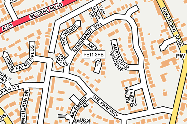 PE11 3HB map - OS OpenMap – Local (Ordnance Survey)