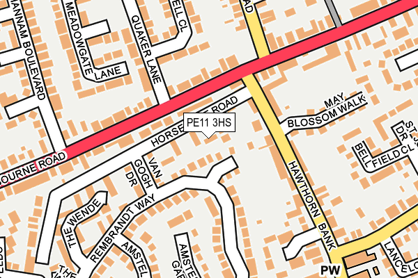 PE11 3HS map - OS OpenMap – Local (Ordnance Survey)