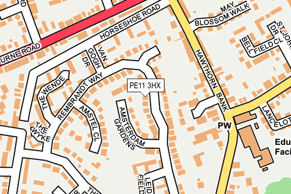 PE11 3HX map - OS OpenMap – Local (Ordnance Survey)