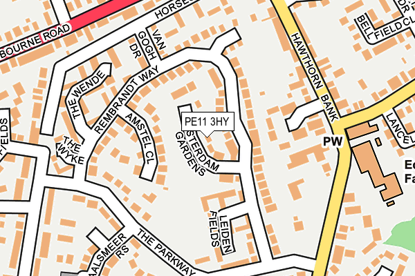 PE11 3HY map - OS OpenMap – Local (Ordnance Survey)