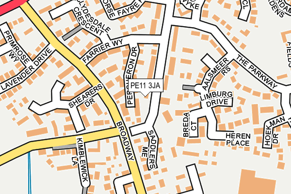 PE11 3JA map - OS OpenMap – Local (Ordnance Survey)