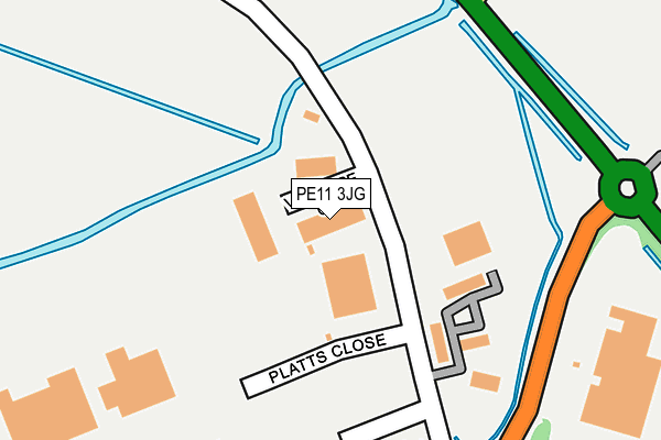 PE11 3JG map - OS OpenMap – Local (Ordnance Survey)