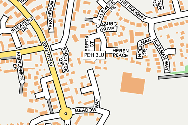 PE11 3LU map - OS OpenMap – Local (Ordnance Survey)